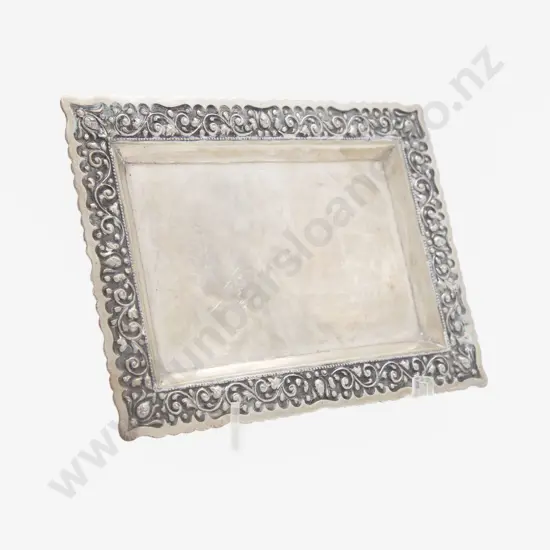 Asian .800 Oblong Silver Tray