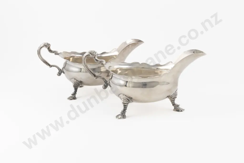 Fine Quality & Large Pair Of Geo II S/S Gravy Boats Image 1++