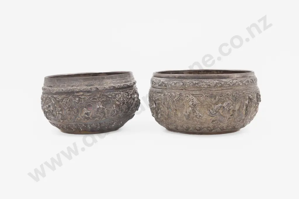 2 Asian Silver Bowls Image 1++