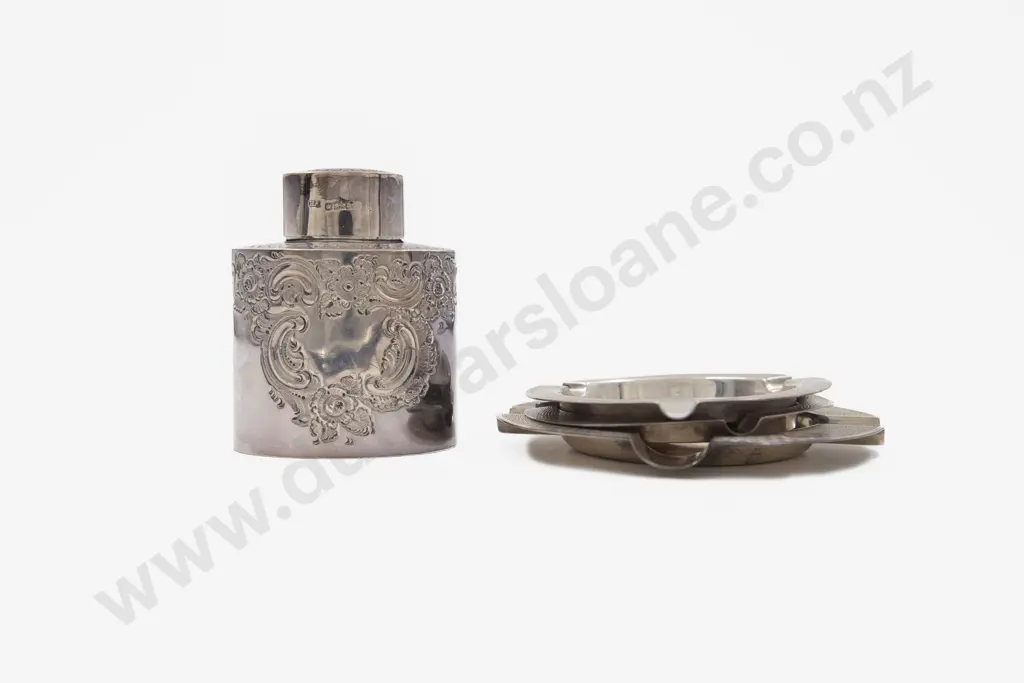 Small Vict S/S Tea Caddy Image 1++