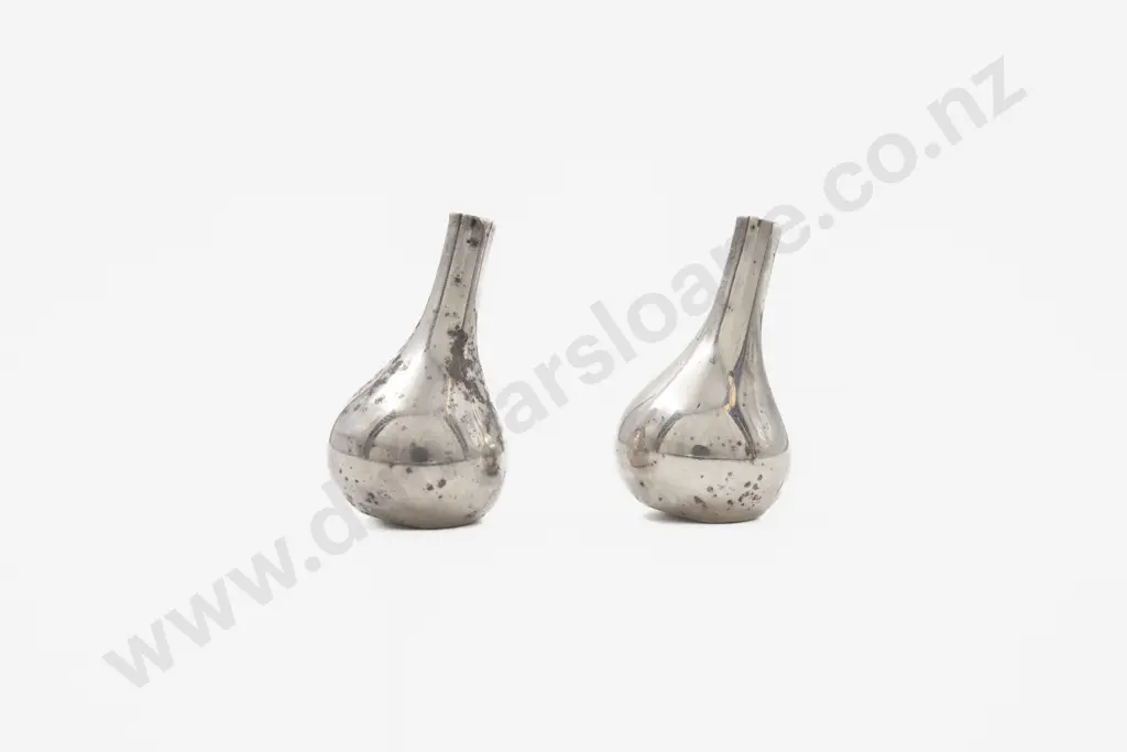Pair MCM Jens Quistgaard Dansk Design Denmark Silver Plated Candle Holders 1960's Image 1++