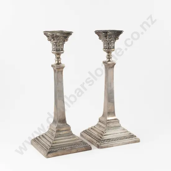 An Attractive Pair Of Geo V S/S Table Candlesticks