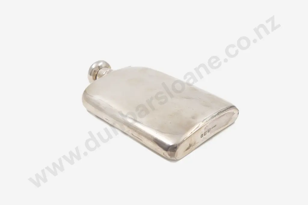 Large NZ? Silver Hip Flask Image 1++