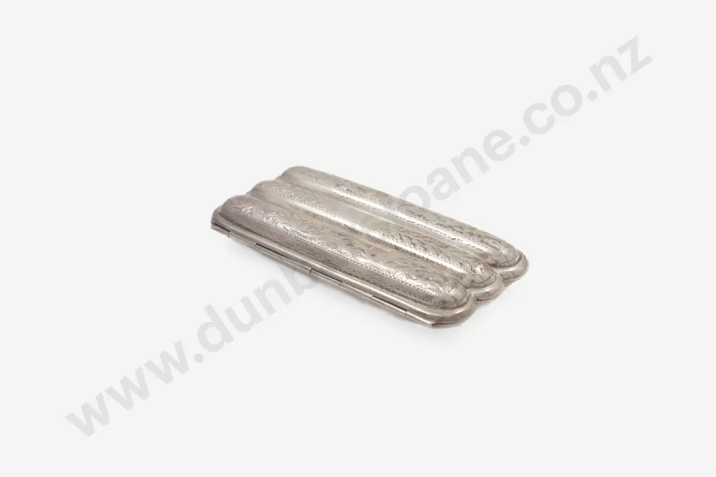 Edw VII S/S Gilt Cigar Case Image 1++