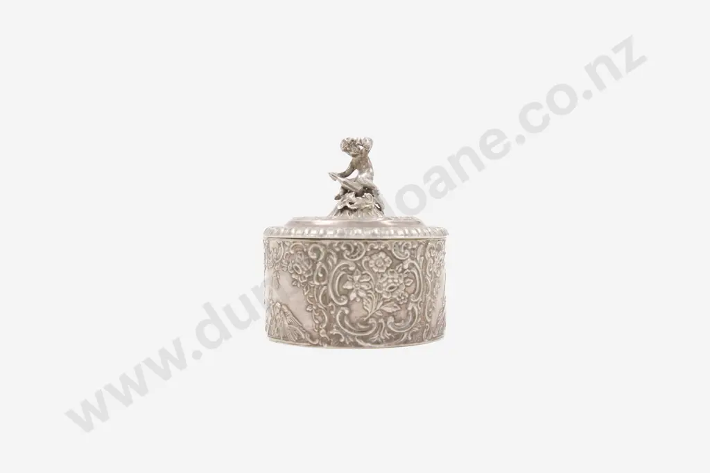 C19th European S/S Circular Trinket Box Image 1++