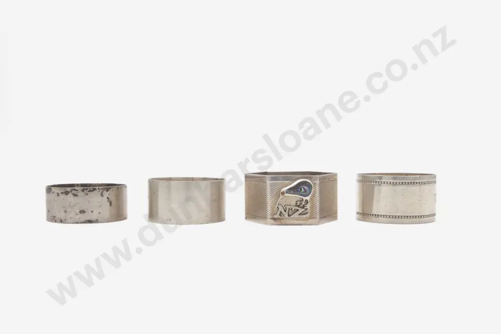 3 NZ S/S Napkin Rings & 1 Other Image 1++