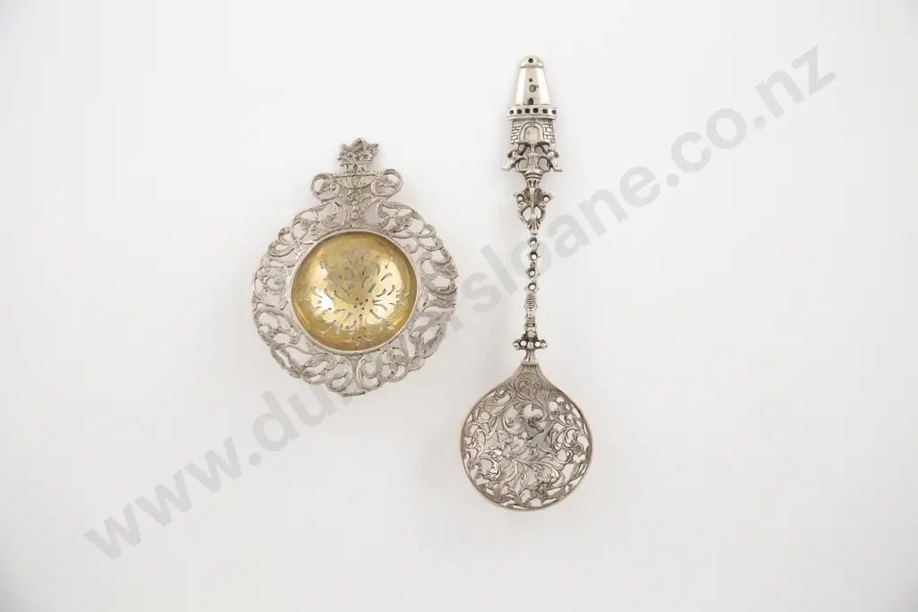 Dutch Silver Fancy Sifter Spoon Image 1++