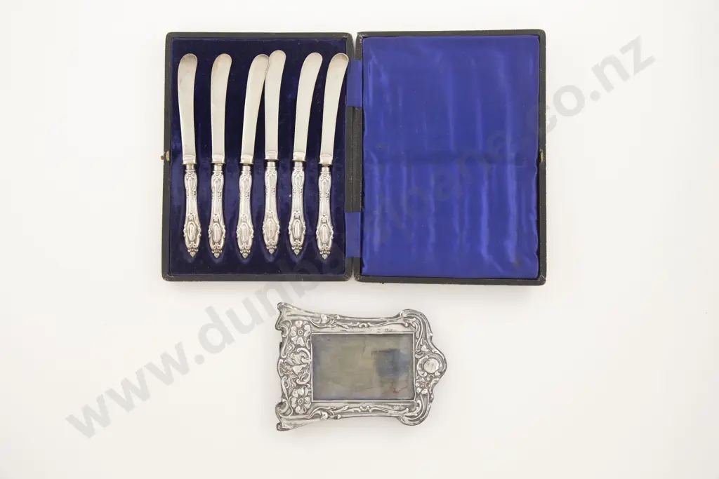Cased Set 6 Edw VII S/S Handled Afternoon Tea Knives Image 1++