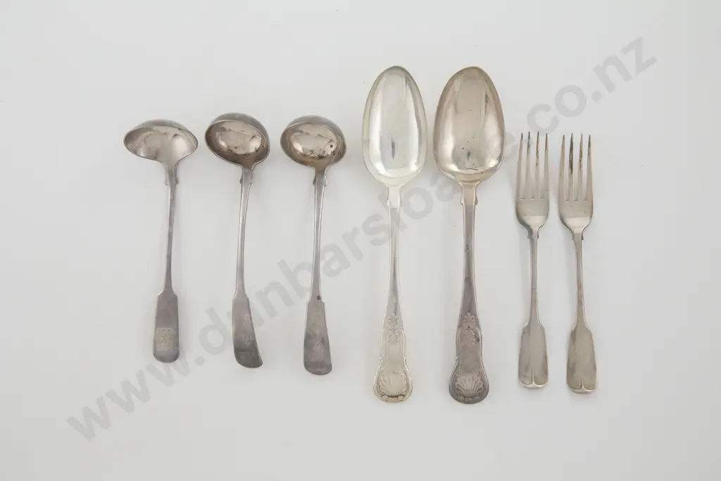 7 Pieces Of Antique Scottish & Irish S/S Flatware Image 1++