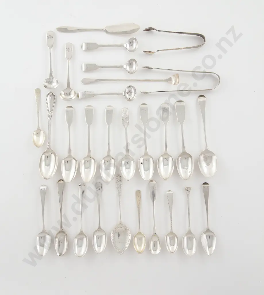29 Various S/S Spoons Butter Knife & 2 Pairs Of Sugar Tongs Image 1++