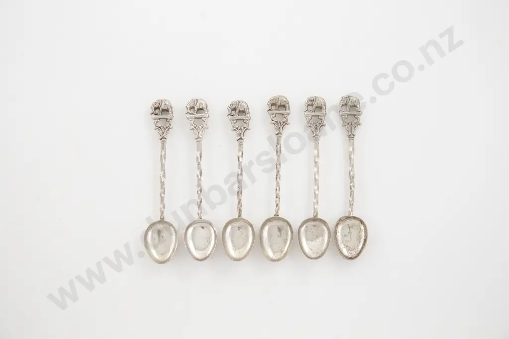 Set Of 6 Indian/Asian Silver Coffee Spoons Image 1++