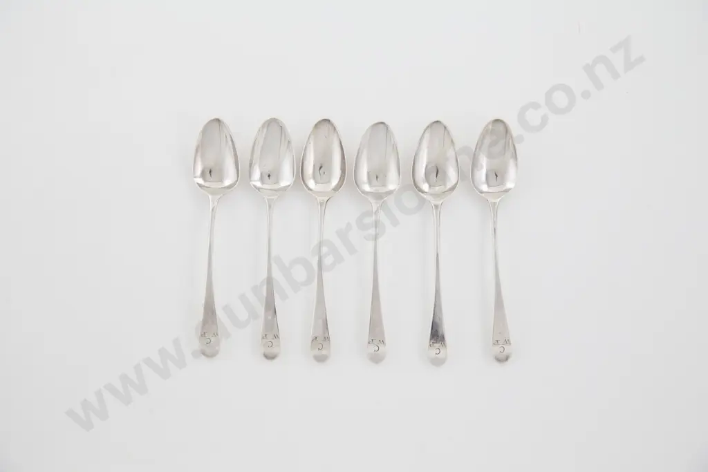 Set Of 6 Geo III S/S Teaspoons Image 1++