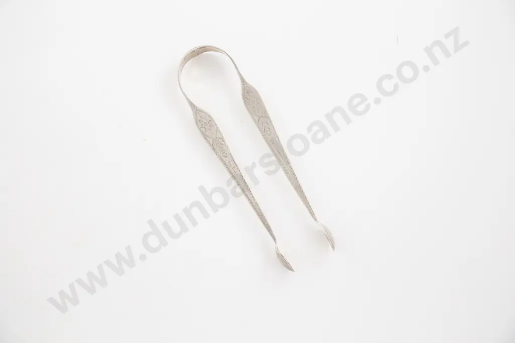 Pair Geo III Irish S/S Sugar Tongs Image 1++