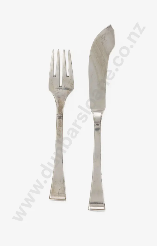 Set Of Six .800 Silver Fish Knives & 6 Forks by Calderoni of Milan Image 1++