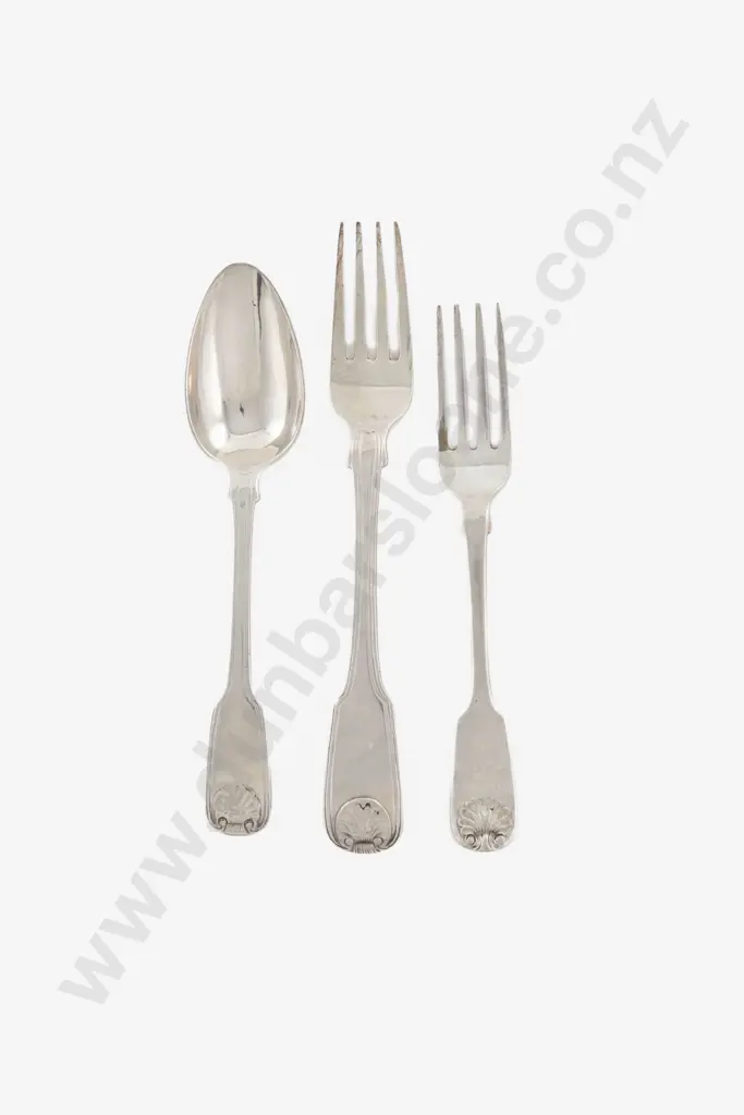 17 Piece C19th Scottish S/S Set Of Cutlery Image 1++