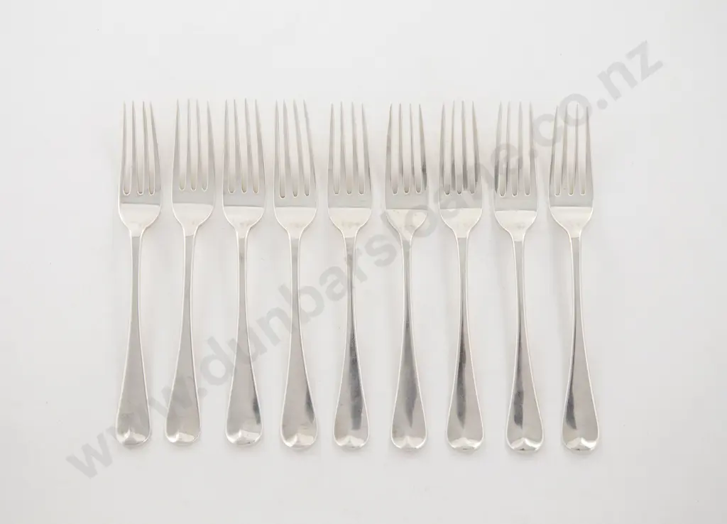 Set Of 9 Vict S/S Dessert Forks Image 1++