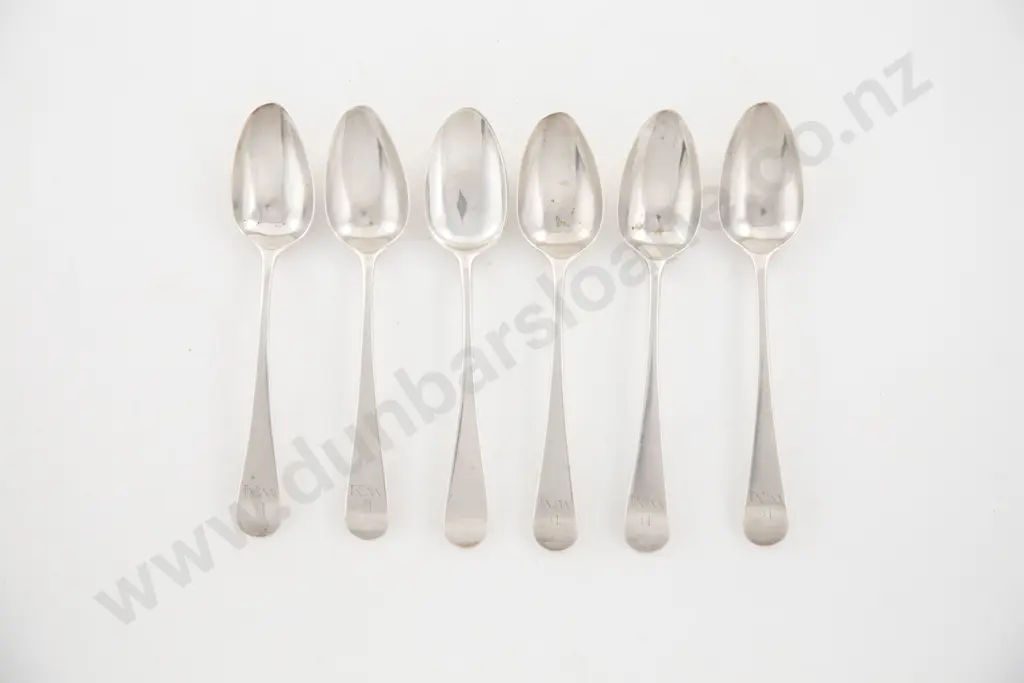 Composed Set Of 6 C19th S/S Teaspoons Image 1++