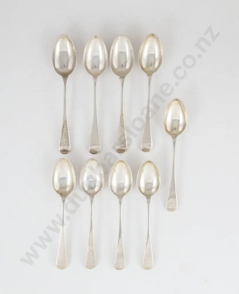 Set Of 9 C20th S/S Teaspoons By James Dixon & Sons Image 1++