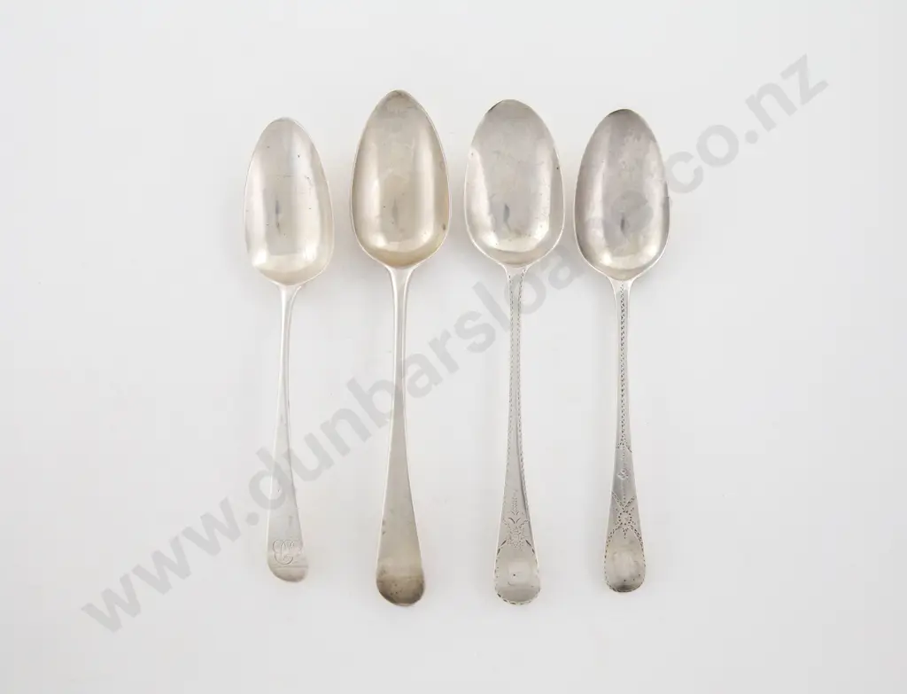 4 Various Georgian S/S Tablespoons Image 1++