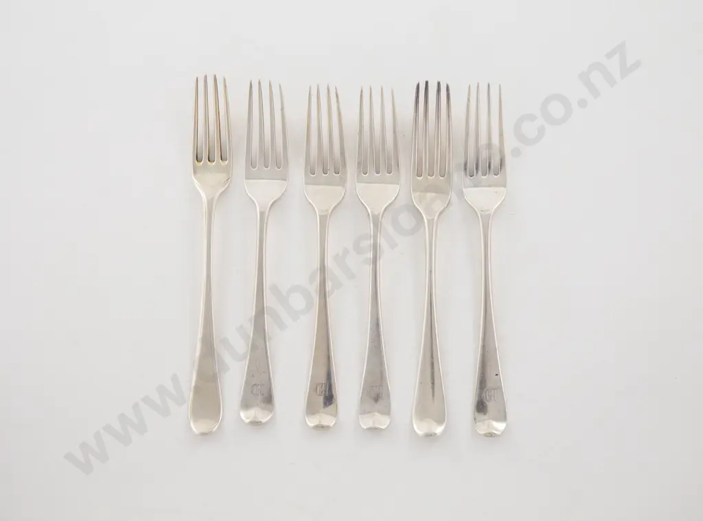 Composed Set Of 6 S/S Dessert Forks Image 1++