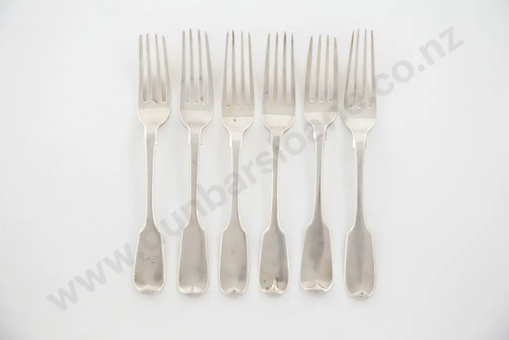Composed Set Of 6 C19th S.S dessert Forks Image 1++