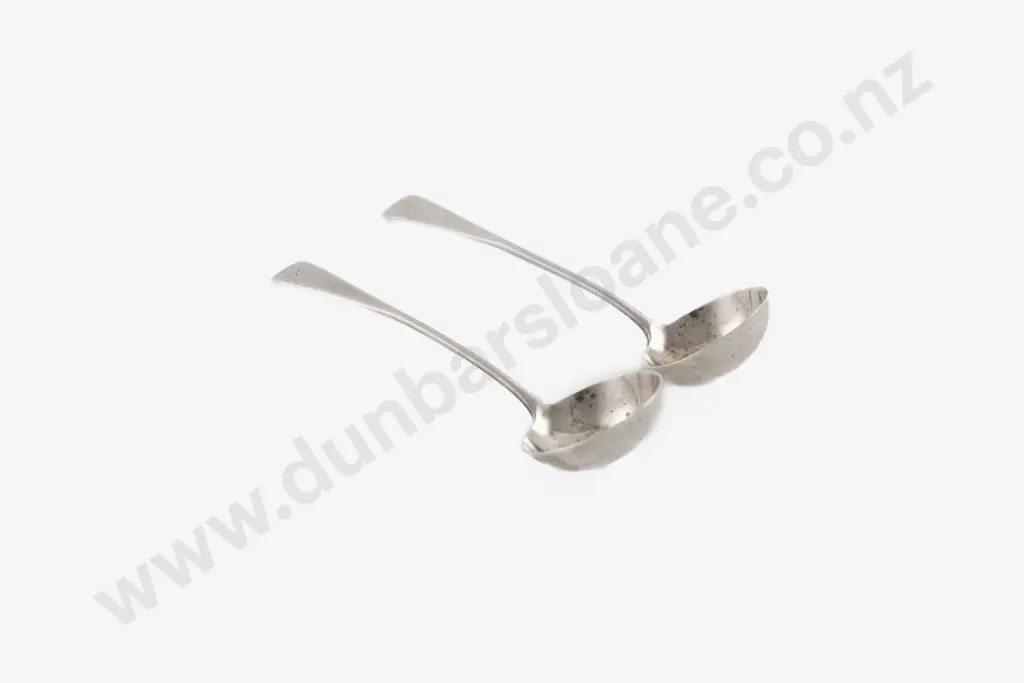 Pair Geo III Scottish S/S Sauce Ladles Image 1++