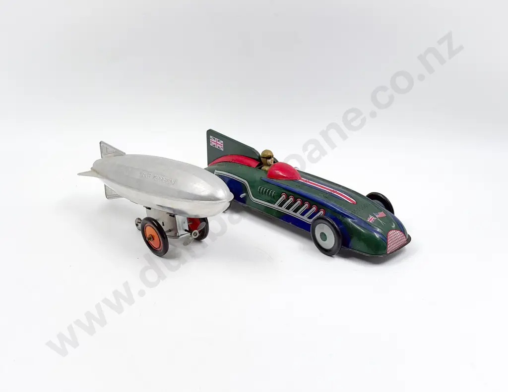 Schylling Collector Series Aluminum Airship Zeppelin and Land Speed Record Car Image 1++