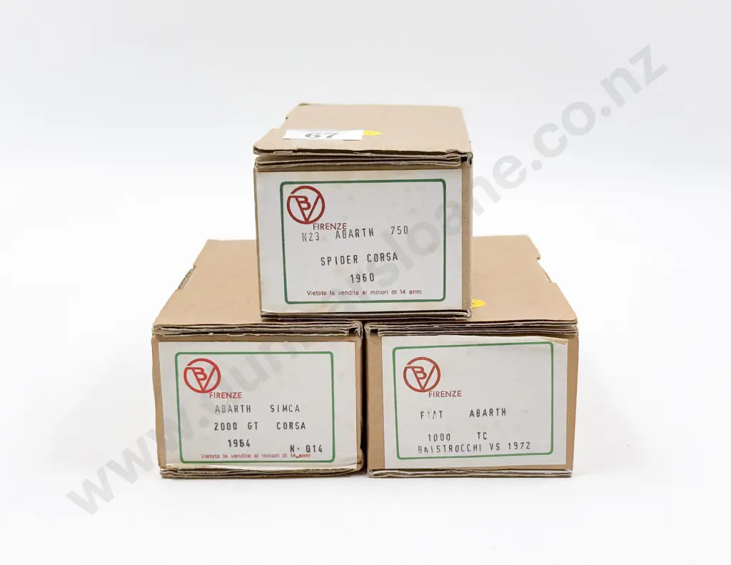 Three Barnini Automodelli Made in Florence Resin and Diecast Kit Set 1/43 Scale Fiat Models Image 1++