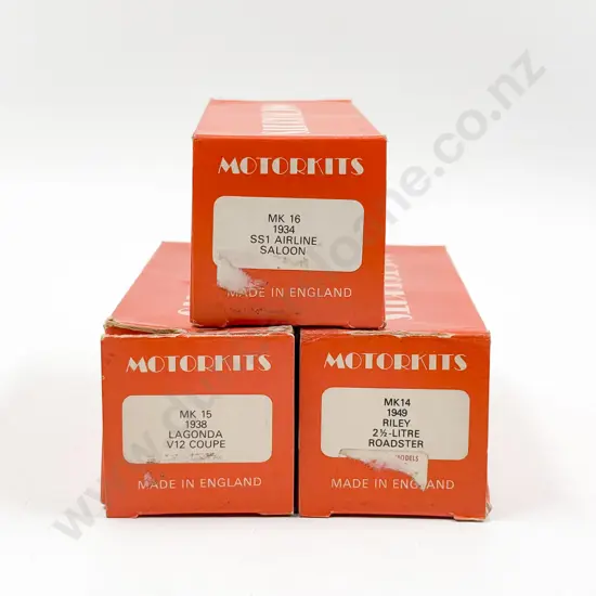 Three Mikansue 1/43 Scale Models 1949 Riley 1938 Lagonda 1934 SS1 Airline