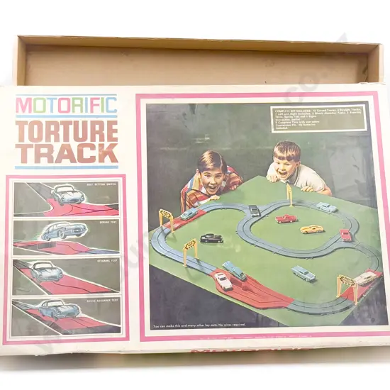 Made in NZ Motorific GTO Torture Track with Sets No1 2 and 3 with kit set car parts and pieces