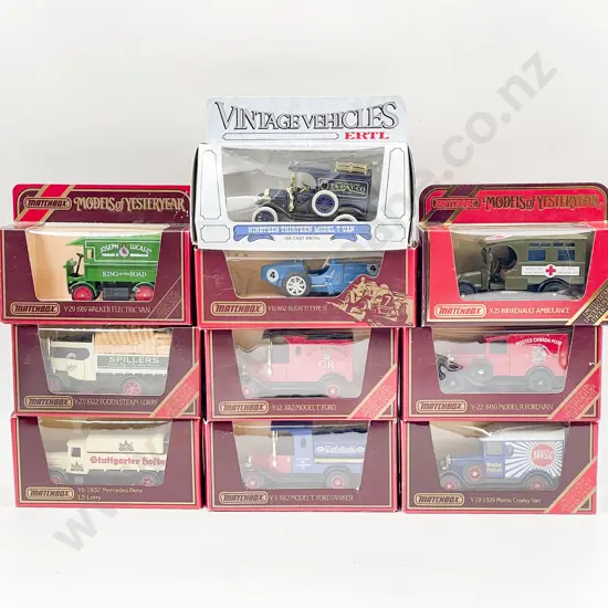 Nine Models of Yesteryear Red Boxed with Ertl 1913 Ford