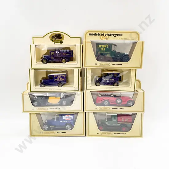 Six Models of Yesteryear Yellow Boxed Models and Two Cadburys