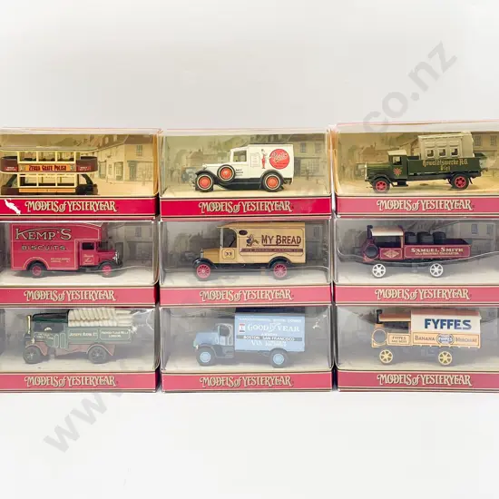 Nine Models of Yesteryear Window Red Box with Picture Background