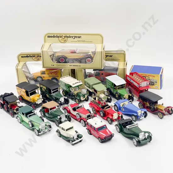 Matchbox Models of Yesteryear Unboxed (Good Condition) and Three Yellow Boxed Models