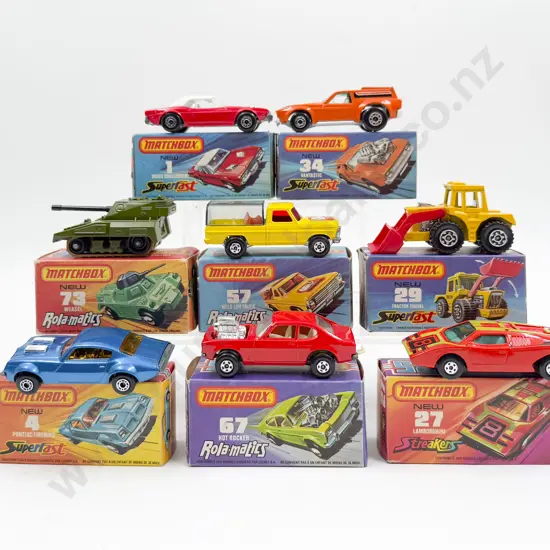 C1970's Eight Boxed Matchbox 1-75 Series Superfast Models