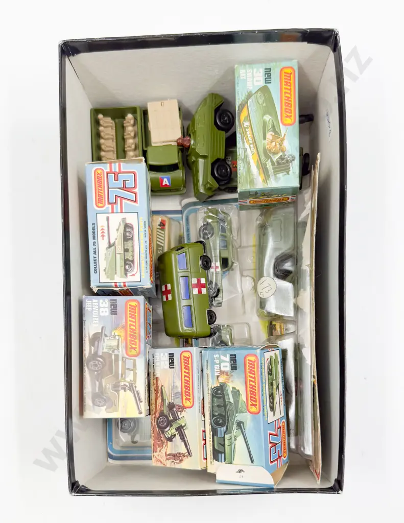 Matchbox Early Issue C1980's Boxed 70 x2 32 38 30 three military twin packs and unboxed models Image 1++