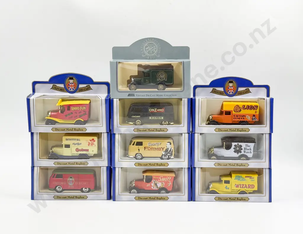 Oxford Diecast Nine Vintage Advertising Models and single Lledo Model Image 1++