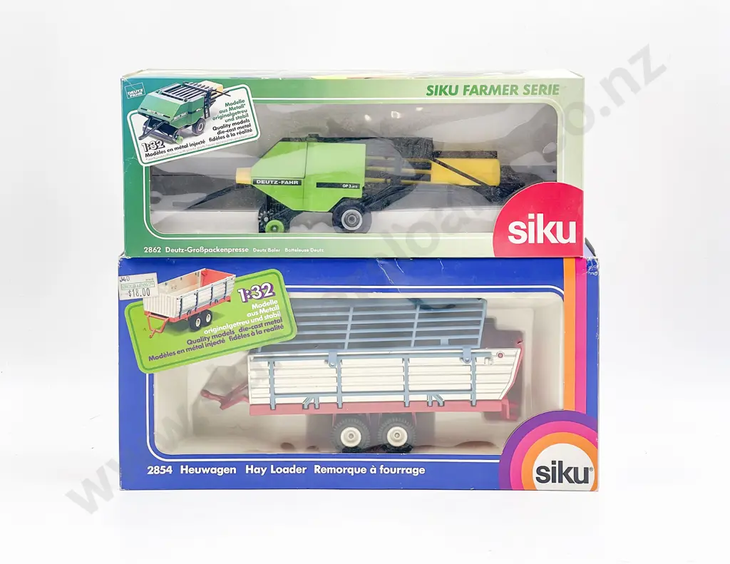Boxed Siku Farmer Series 1:32 2854 Hay Loader and 2862 Deutz Baler Image 1++
