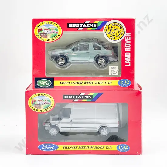 Boxed Britains 00233B Ford Transit Medium Roof Van and 09484 Freelander