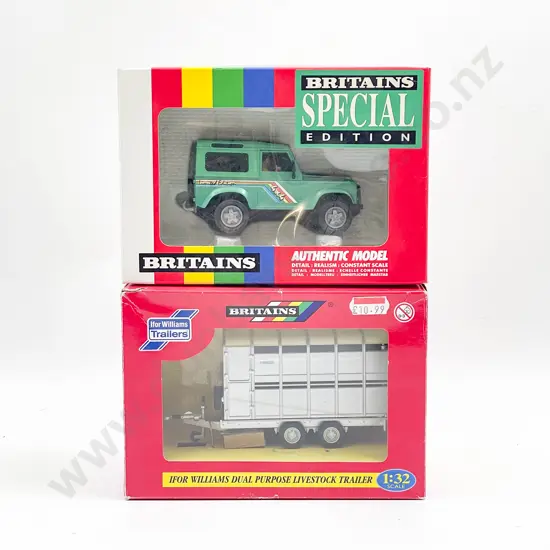 Britains Boxed 5946 4x4 Britains Special Edition Land Rover and 40710 Live Stock Trailer