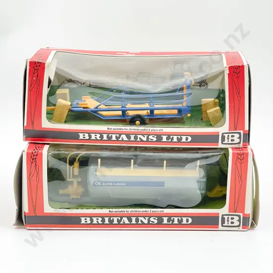 Britains Boxed 9560 Alfa-Laval Vacuum Tanker and 9557 Bale Sledge