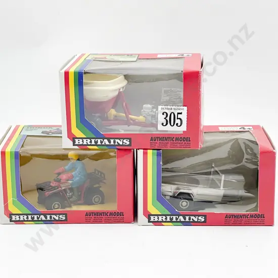 Britains Boxed 9401 Honda 4x4 9411 Logic Vari-Spreader 9410 Logic Trailer
