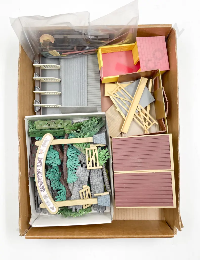 Britains Unboxed Diecast and Plastic Four Tractors and Assorted Field Trailers Image 1++
