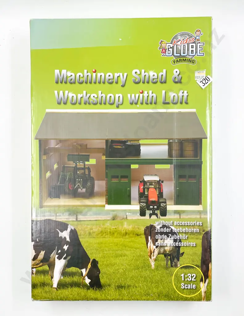 Kids Globe Farming 1:32 Scale Wooden Machinery Shed & Workshop with Loft Image 1++