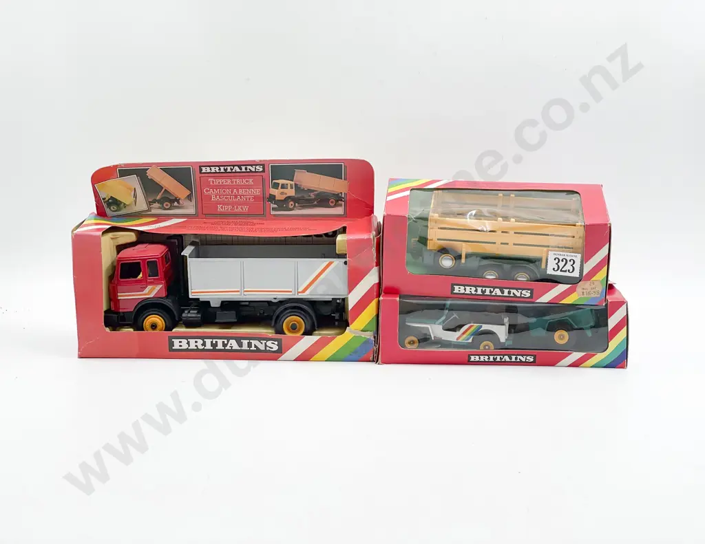 Britains Boxed 9583 Tipper Truck 9433 Jeep and Mini-Trailer 9555 Trailer Image 1++