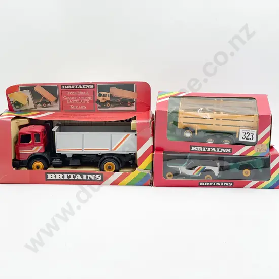 Britains Boxed 9583 Tipper Truck 9433 Jeep and Mini-Trailer 9555 Trailer