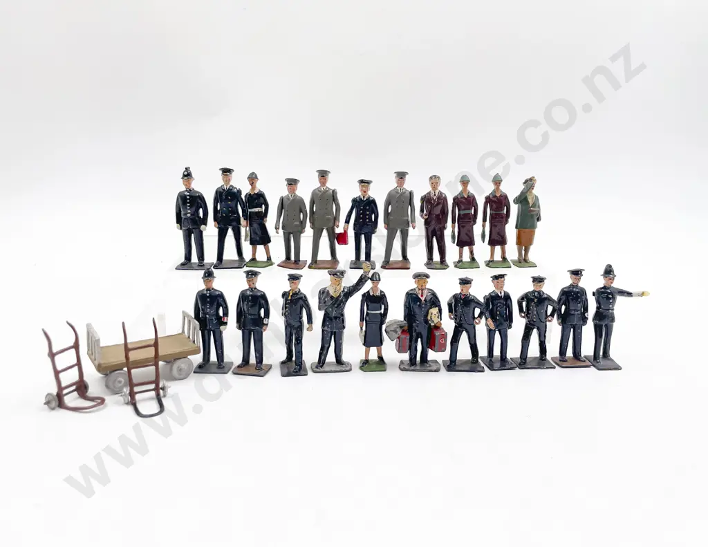 Early Britains Metal Figures of Railway Personnel and Passengers and Police (22) Image 1++