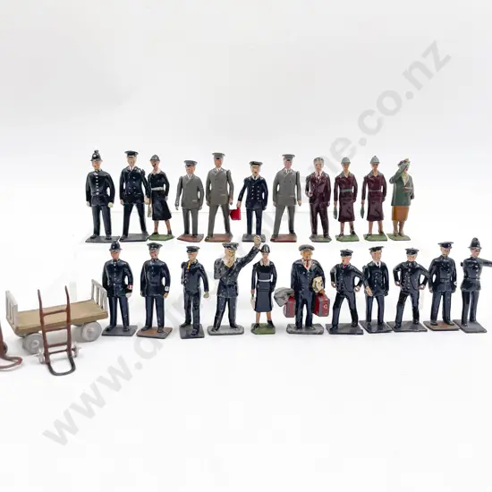 Early Britains Metal Figures of Railway Personnel and Passengers and Police (22)