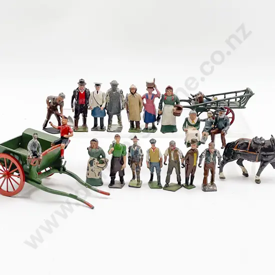 Vintage Mainly Britians Farm Hands with cart and buggy