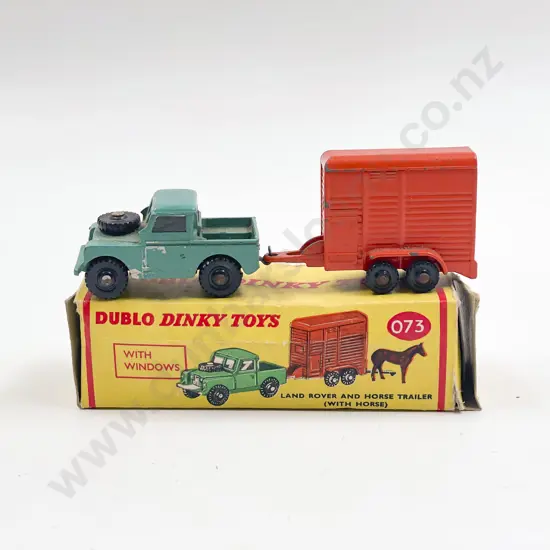Dinky Dublo Boxed 073 Land Rover and Horse Trailer with Horse